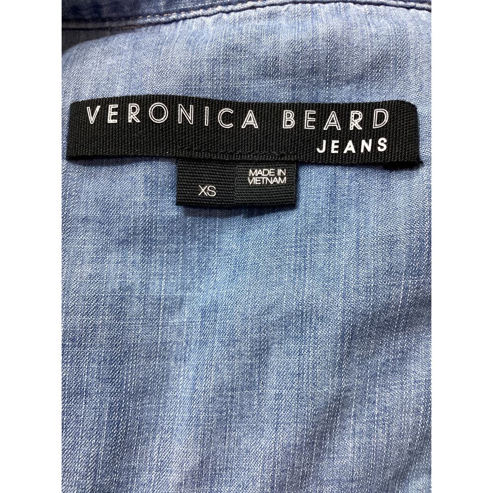Veronica Beard 'Tenille' Blue Ruffled-Sleeve Shirt Size XS - Picture 4 of 4